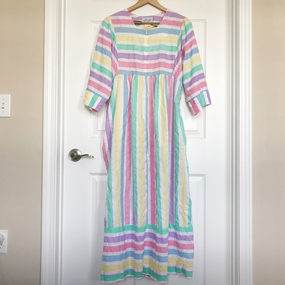 Leisure Life | Vintage Rainbow Cotton Dress - Picture 5 of 8